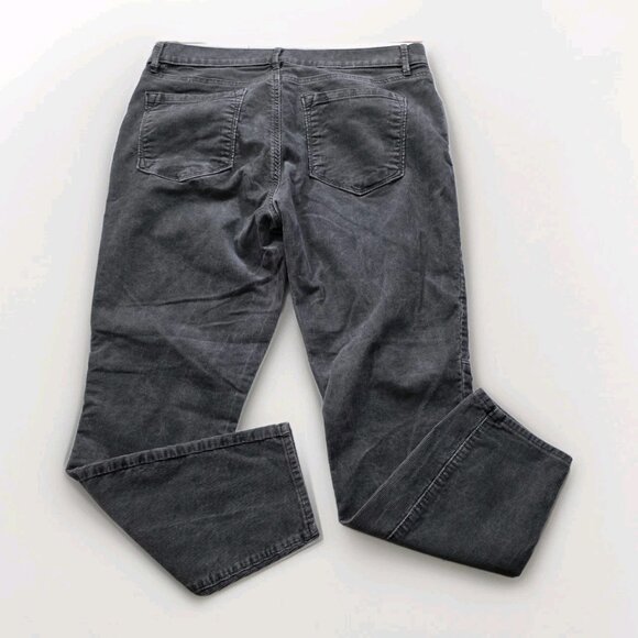Ann Taylor Loft Pants Womens 12 Gray Corduroy Modern Skinny Ankle Cotton Stretch - Picture 16 of 16